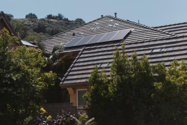 Solar panels on a house