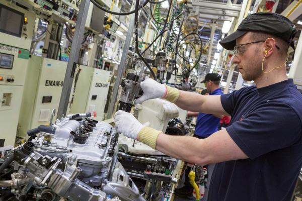 an employee working in production industry