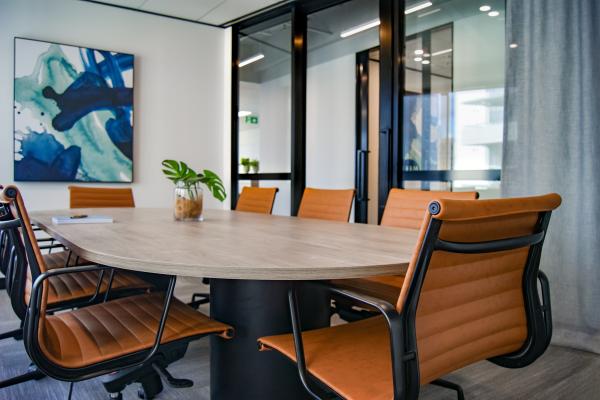 Table and chairs for meeting