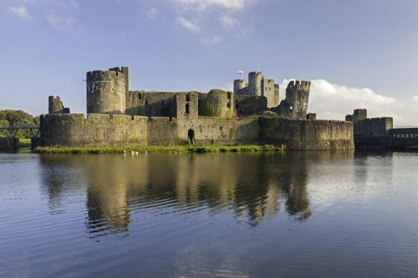 castle with its reflection in the water