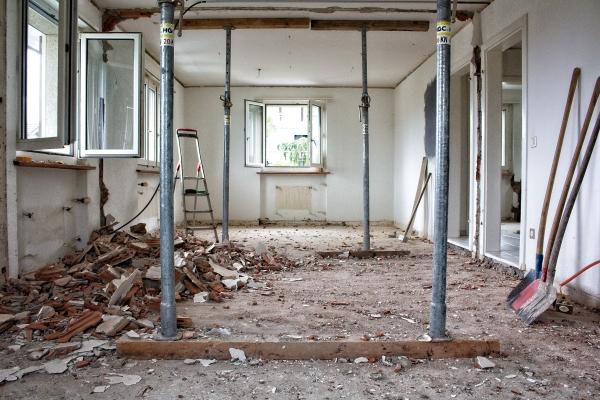 a room undergoing building work